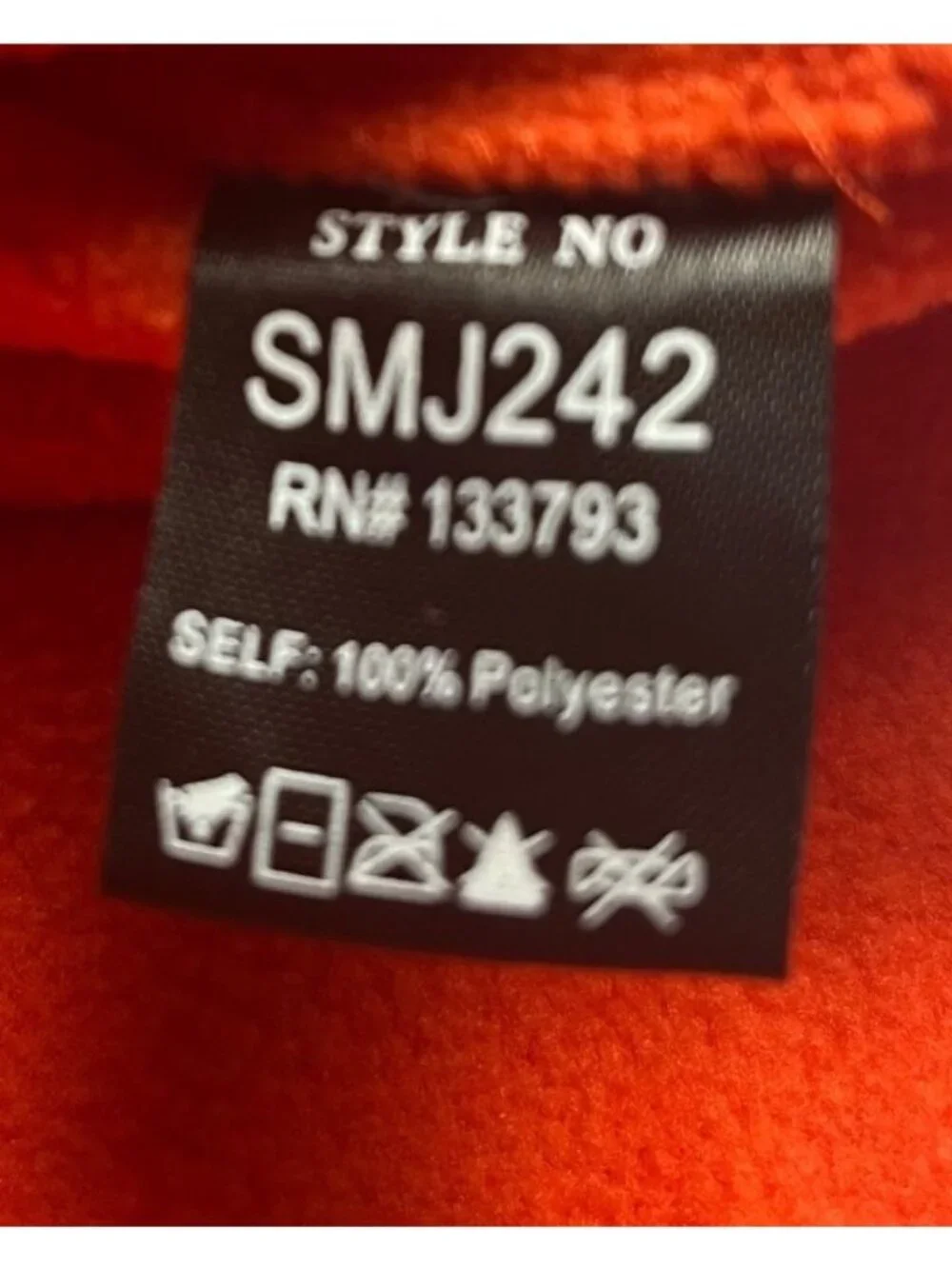 POL Orange Red Fleece Oversized L Shacket Star Patches Snap Buttons & Pockets